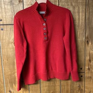 100% cotton, heavy croft and barrow women’s sweater, red, long sleeve